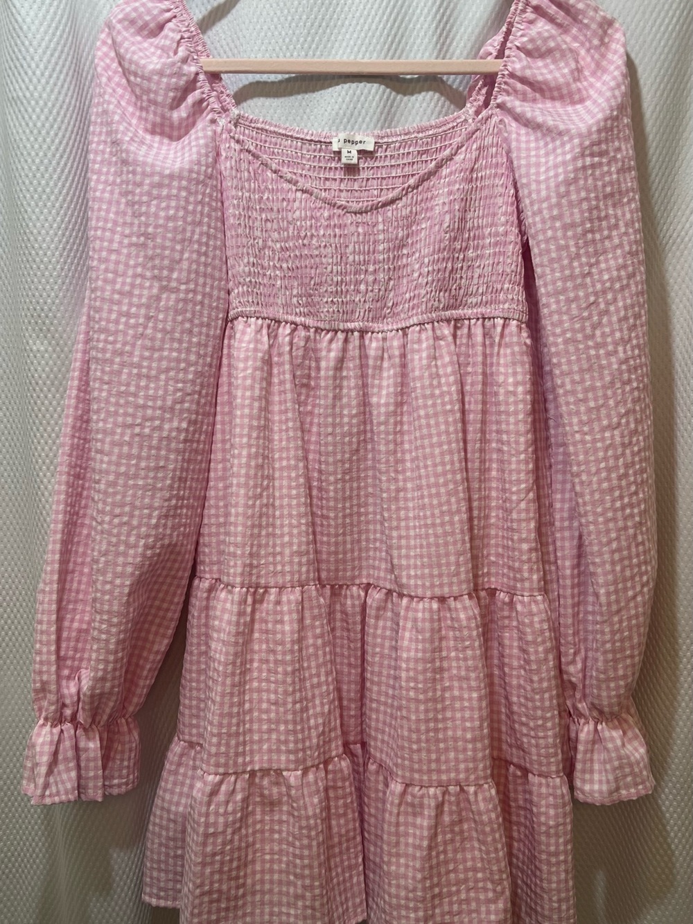 🎀 Boutique Blu Pepper Pink Gingham Babydoll Dress
